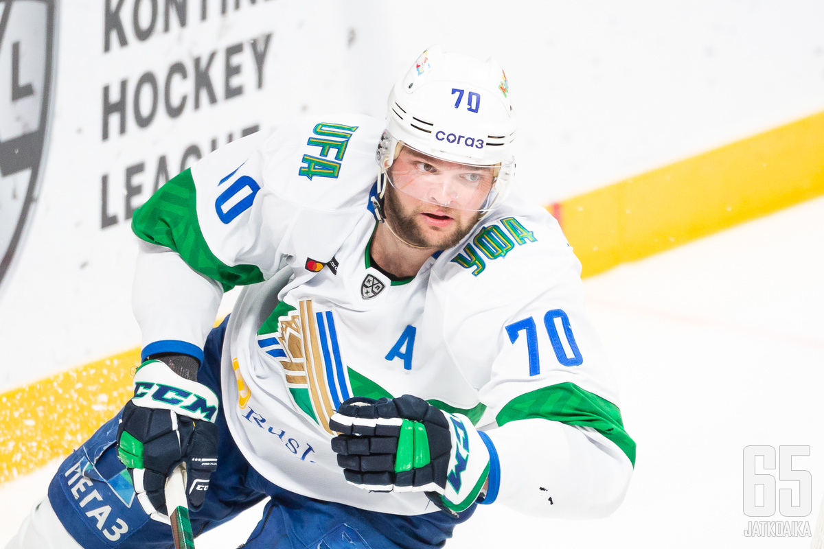 Salavat Julajev -hyökkääjä Teemu Hartikainen on tällä kaudella joukkueensa varakapteenina.