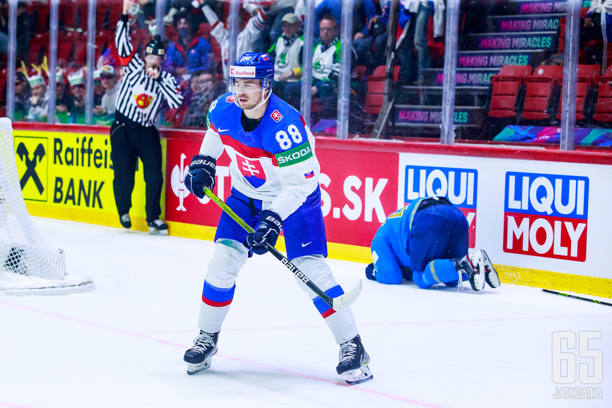 Räväkkä Kristián Pospíšil nähtiin MM-kisoissa Slovakian paidassa.