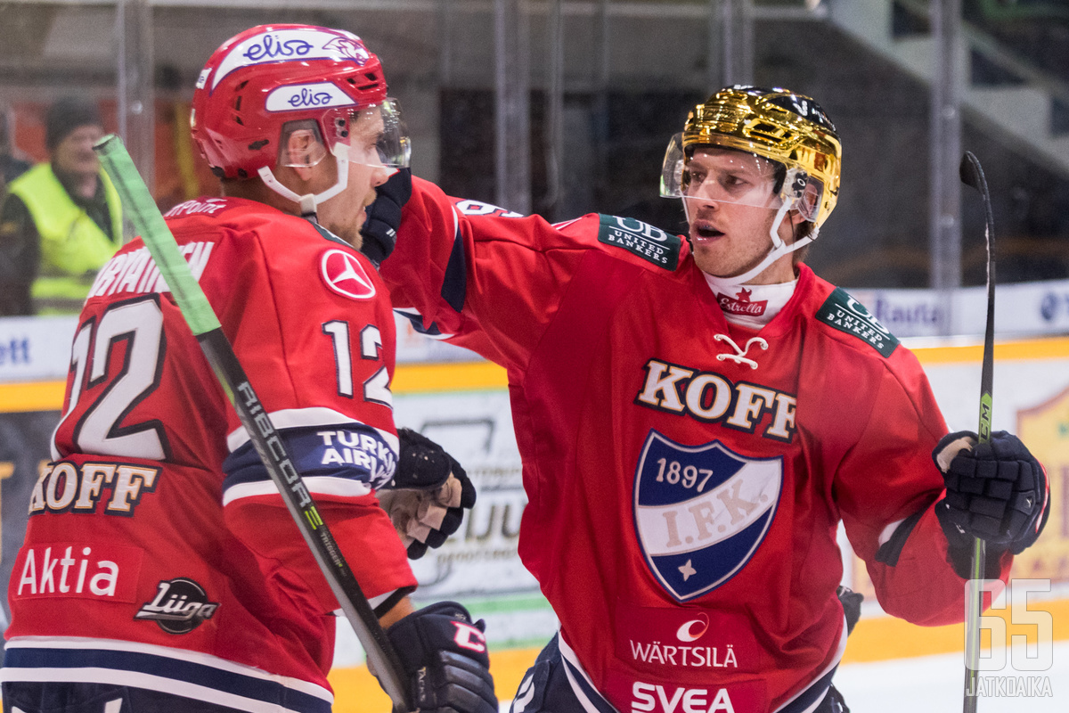HIFK:n Tyrväinen sekä Thorell iskivät molemmat yhden maalin illan ottelussa.