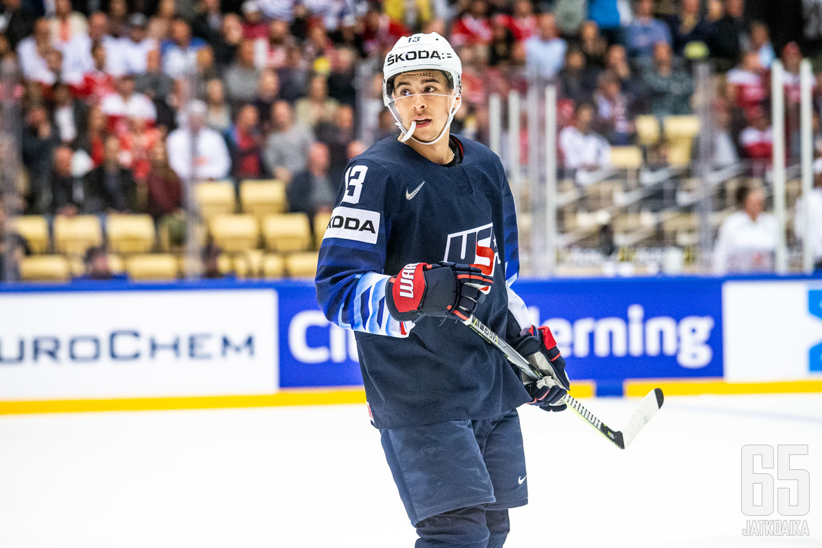 Johnny Gaudreau on tehnyt miesten MM-kisoissa seitsemään otteluun kahdeksan pistettä.