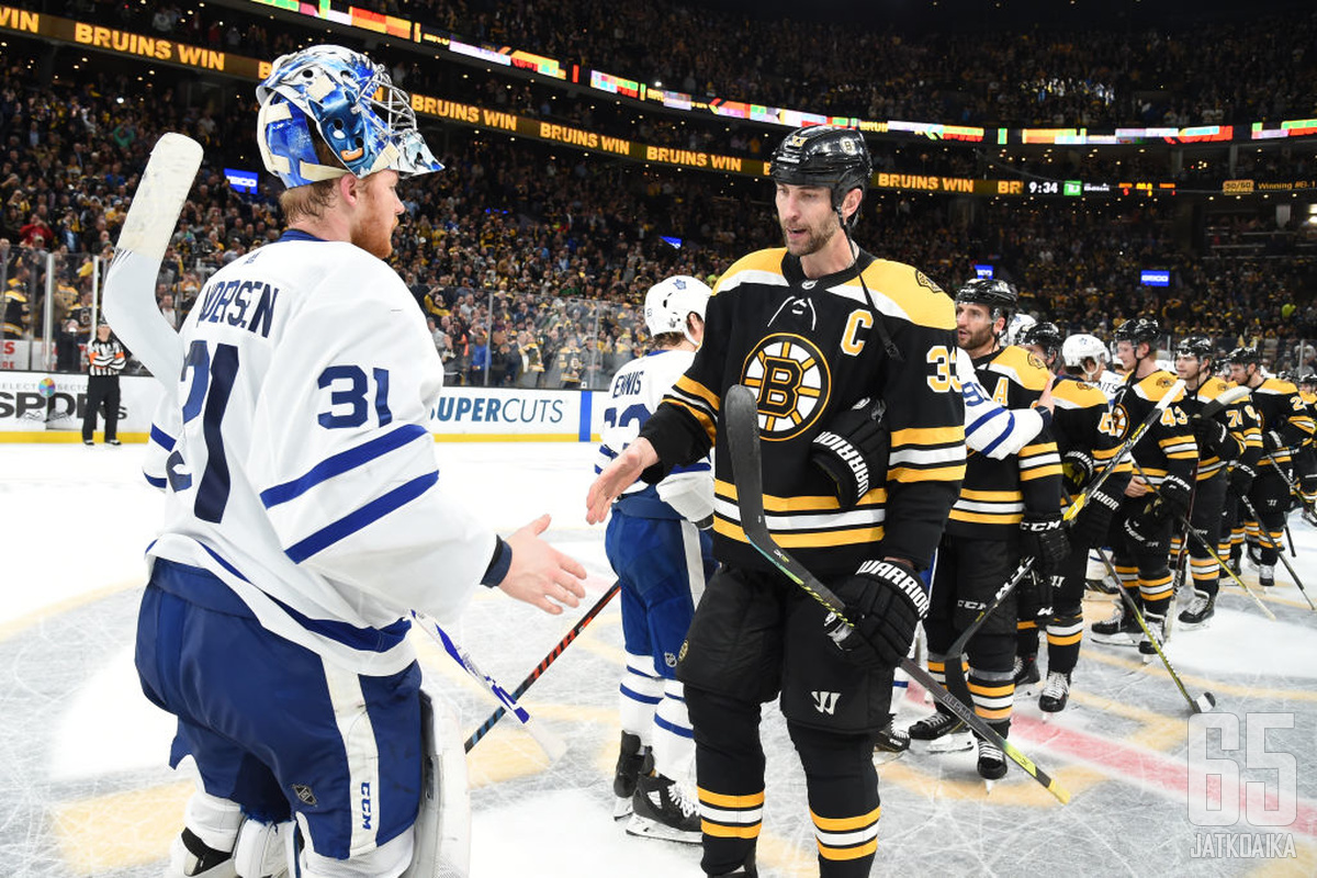 Boston Bruins päätti seitsemässä pudotuspeliottelussa Toronto Maple Leafsin ja Frederik Andersenin kauden.