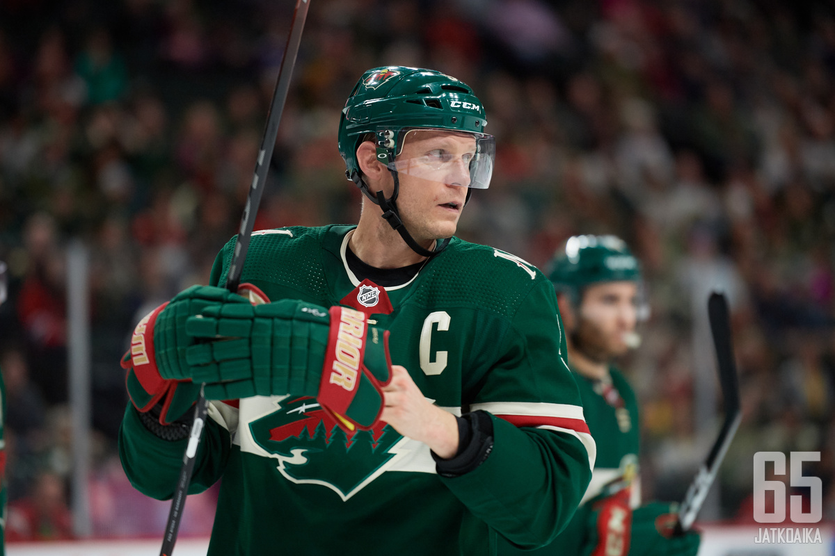 ST PAUL, MINNESOTA - OCTOBER 20: Mikko Koivu #9 of the Minnesota Wild looks on during the game against the Montreal Canadiens at Xcel Energy Center on October 20, 2019 in St Paul, Minnesota. The Wild defeated the Canadiens 4-3. (Photo by Hannah Foslien/Ge