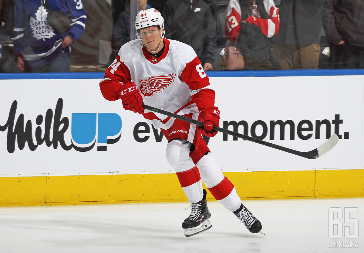 Viime kaudella Juolevi pelasi Detroit Red Wingsissä kahdeksan NHL-ottelua.