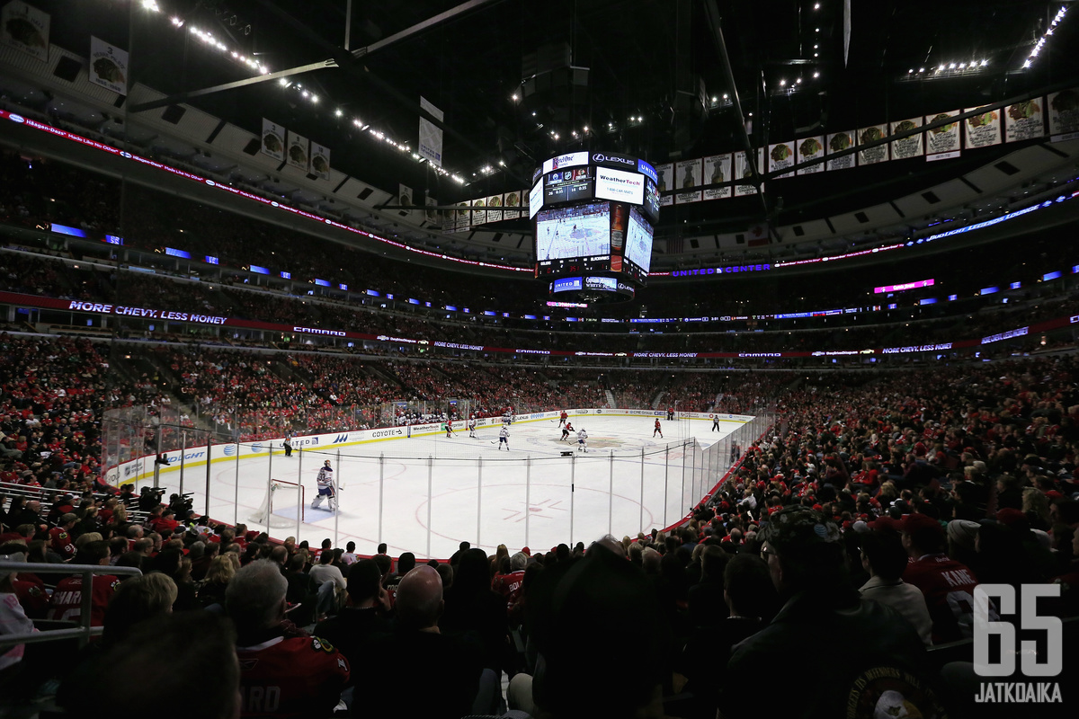 Chicagon United Center näyttää pelitilanteessa tältä.