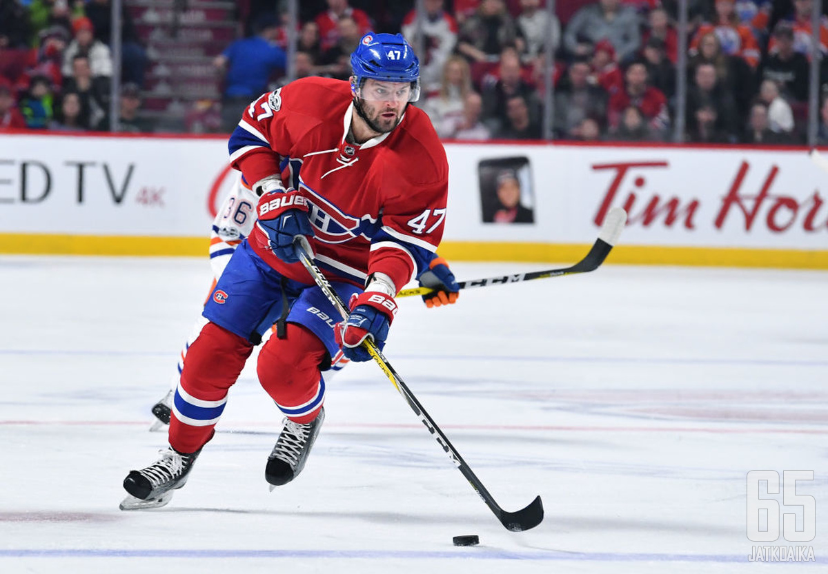Radulov palasi NHL:ään Canadiens-paidassa.