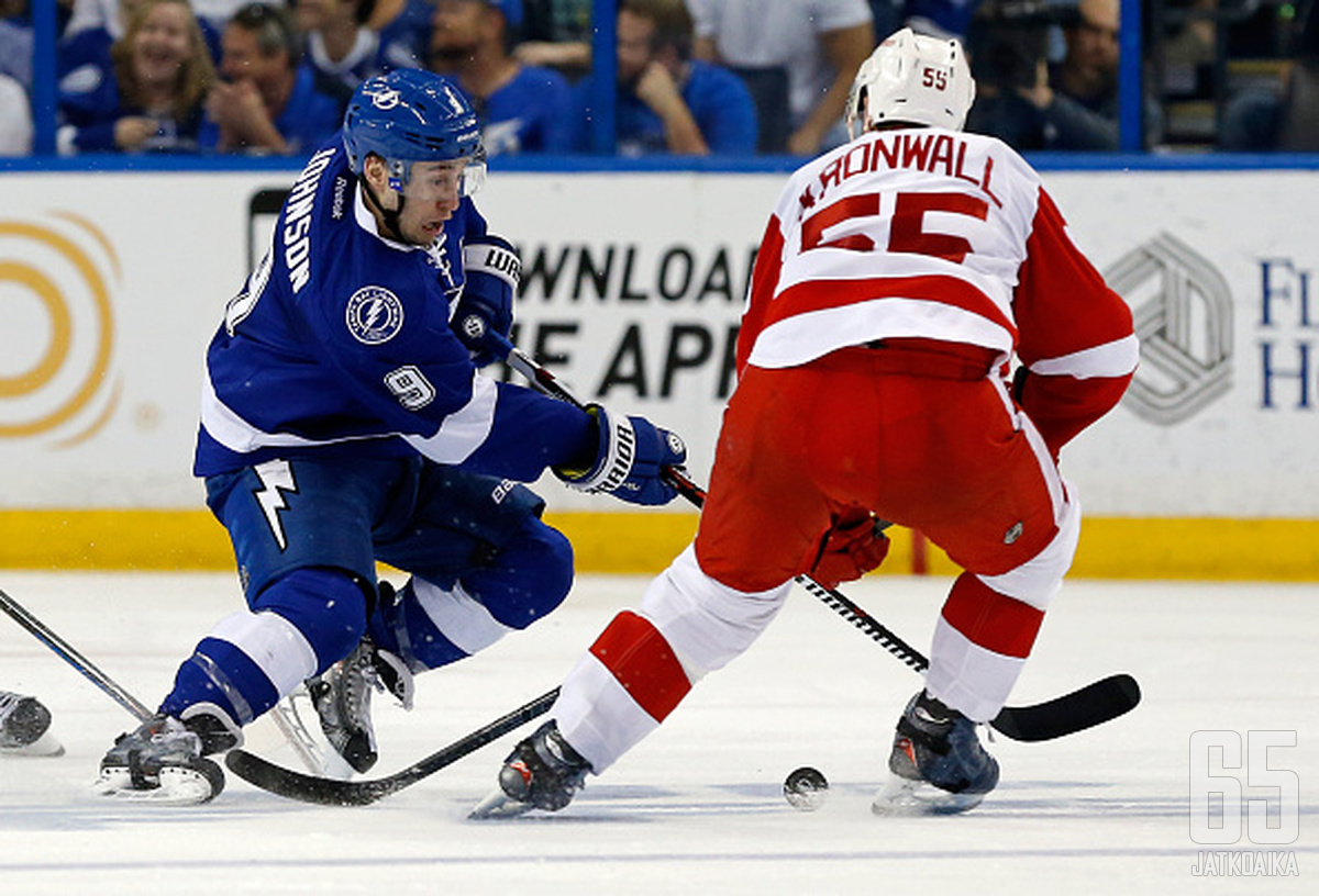 Lightningin Tyler Johnson on ollut vaikea pysäytettävä Niklas Kronwallille ja muulle Detroit-puolustukselle.