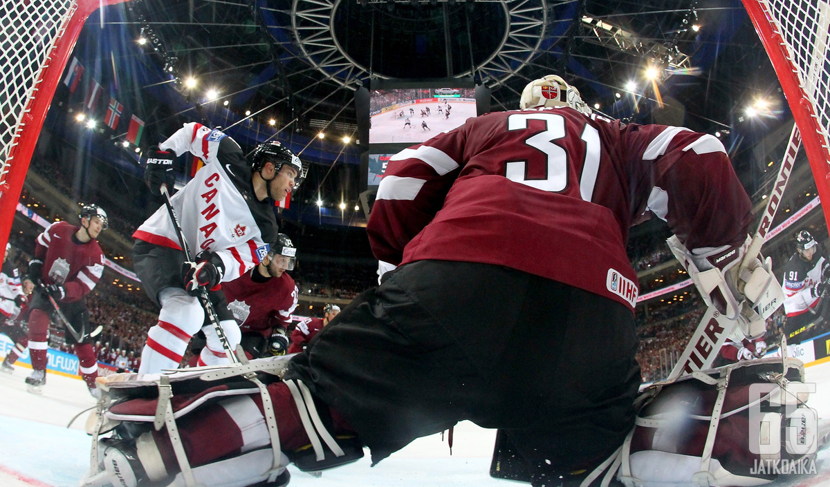 Kanada sai ottelussa rellestää Latvian maalilla niin paljon kuin tahtoi.