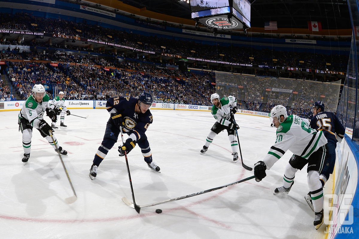 Jori Lehterän St. Louis Blues kohtaa Dallas Starsin pudotuspelien toisella kierroksella