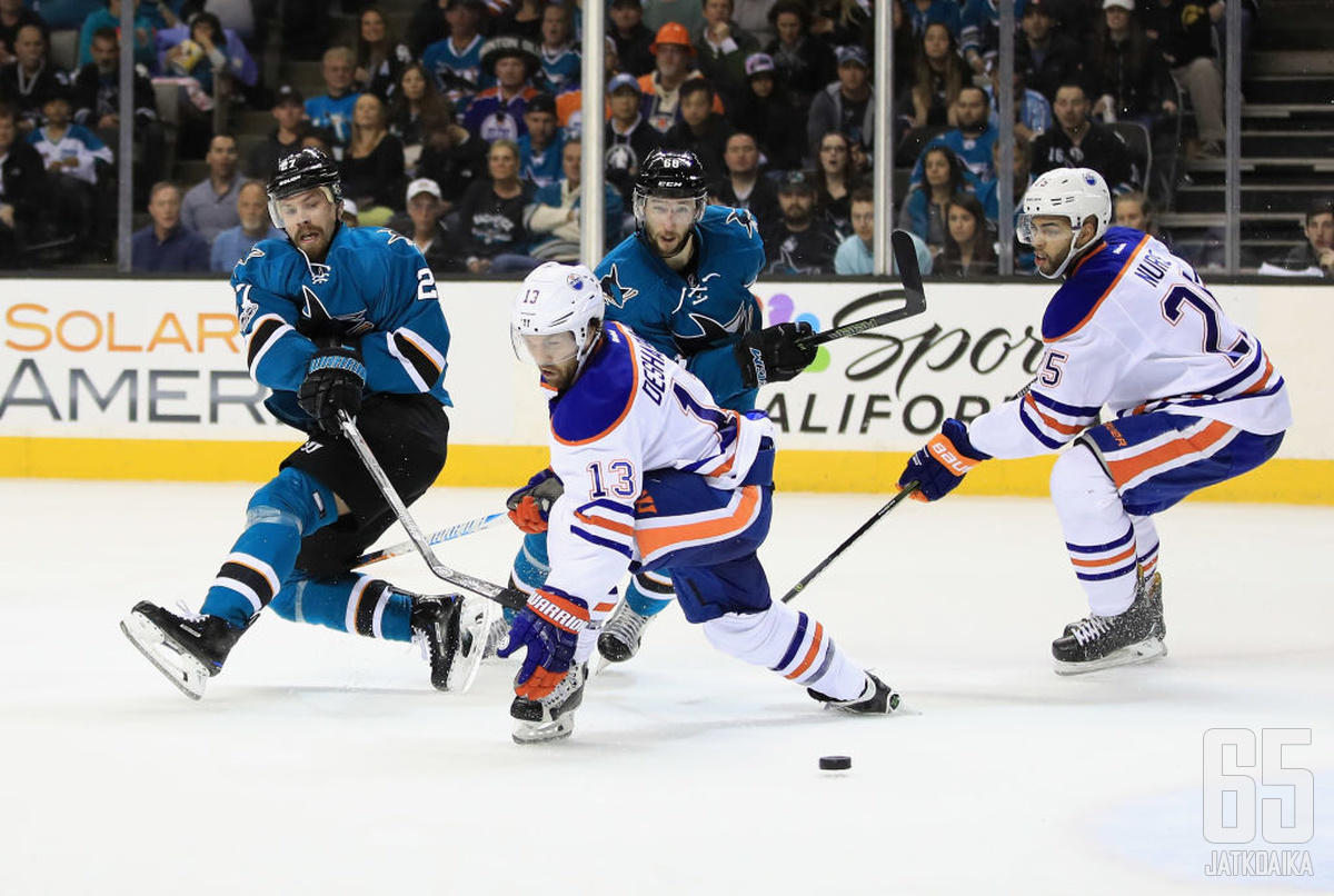 Joonas Donskoin ja Sharksin kausi päättyi Edmonton Oilersin käsittelyssä.