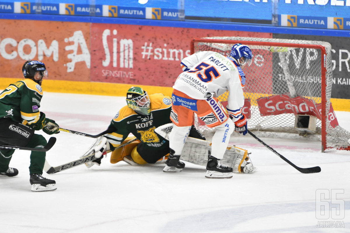 Tappara sai puolustaja Blake Parlettin maalin myötä henkisen yliotteen Ilveksestä. 