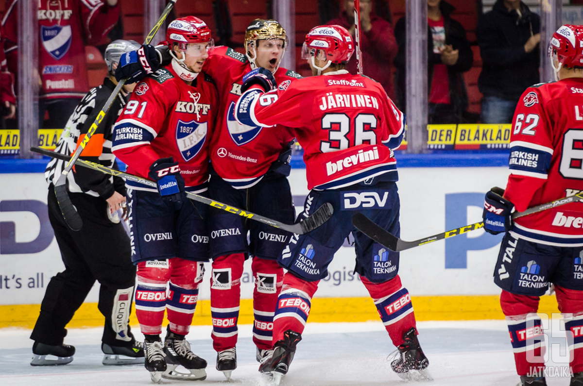 HIFK nousi keskiviikon kierroksella sarjakärkeen. 