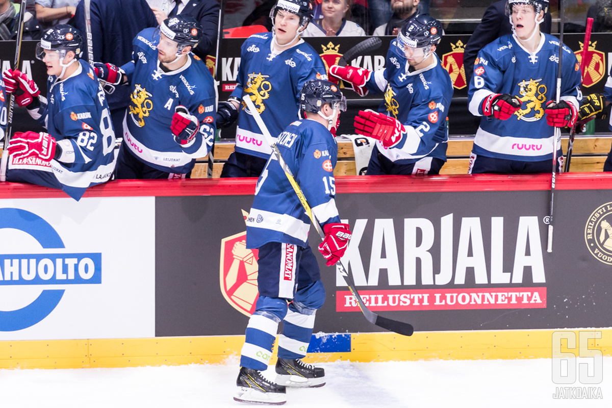 Miro Aaltosen kausi niin KHL:ssä Vitjaz Podolskissa kuin maajoukkueessa on ollut tehokas. (Arkistokuva)