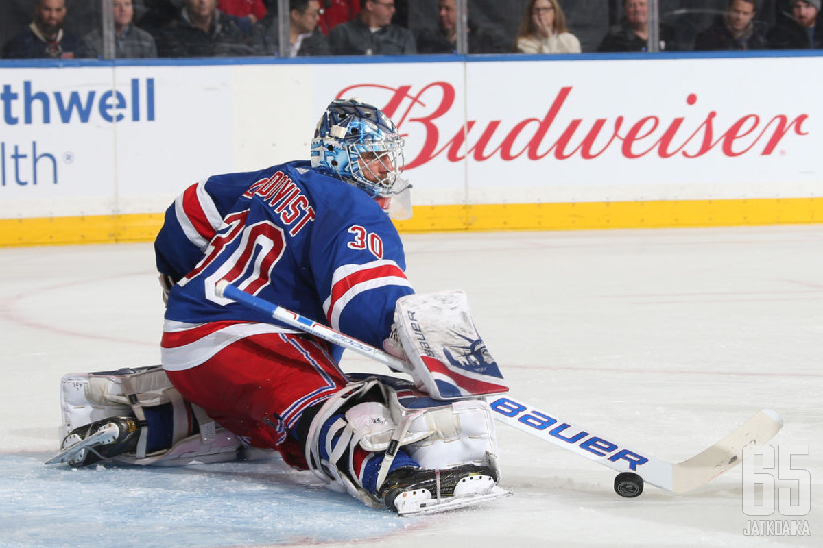 Henrik Lundqvist saavutti jälleen 20 voiton rajapyykin.