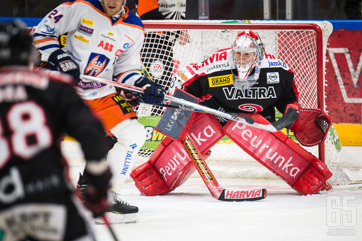 Pekka Tuokkola pelasi nollapelin viimeksi, kun Tappara oli Jyväskylässä.