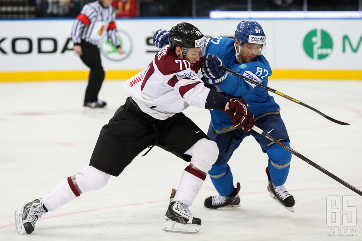 Latvia ja Kazakstan väänsivät tiukasti pisteistä Minsk-areenalla.