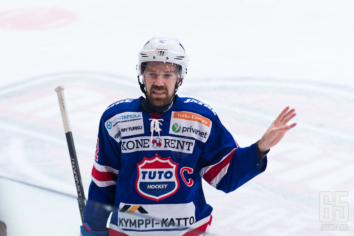 Antti Virtanen toimi pelaajauransa kolmella viimeisellä kaudella TUTOn kapteenina.