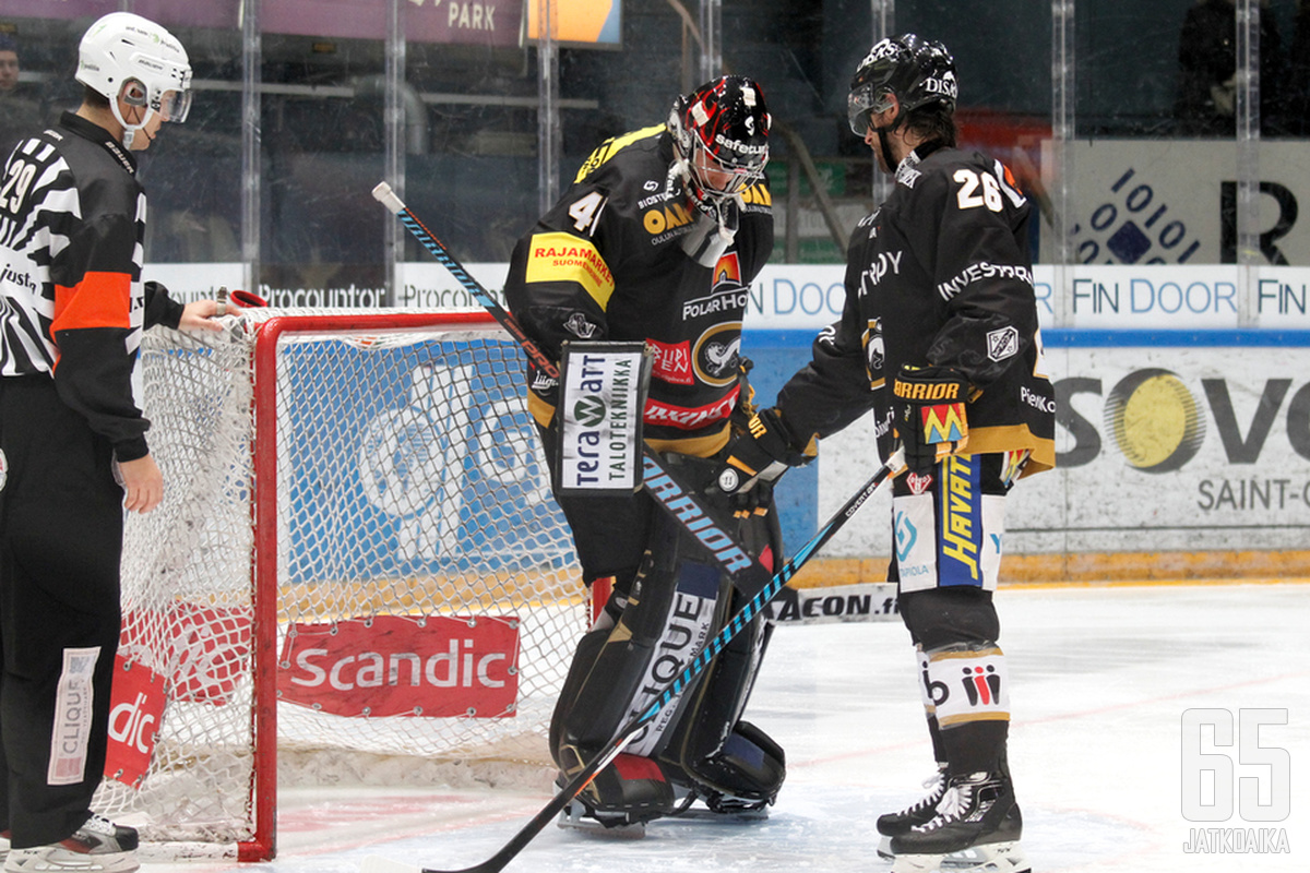 Jussi Rynnäs ja Shaun Heshka ovat olleet Kärppien kauden parhaimpia hankintoja. 