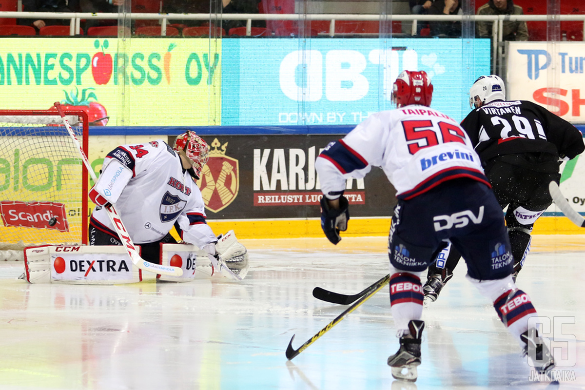 Jonne Virtanen lähti kuin hauki rannasta ja iski läpiajon päätteeksi alivoimamaalin.