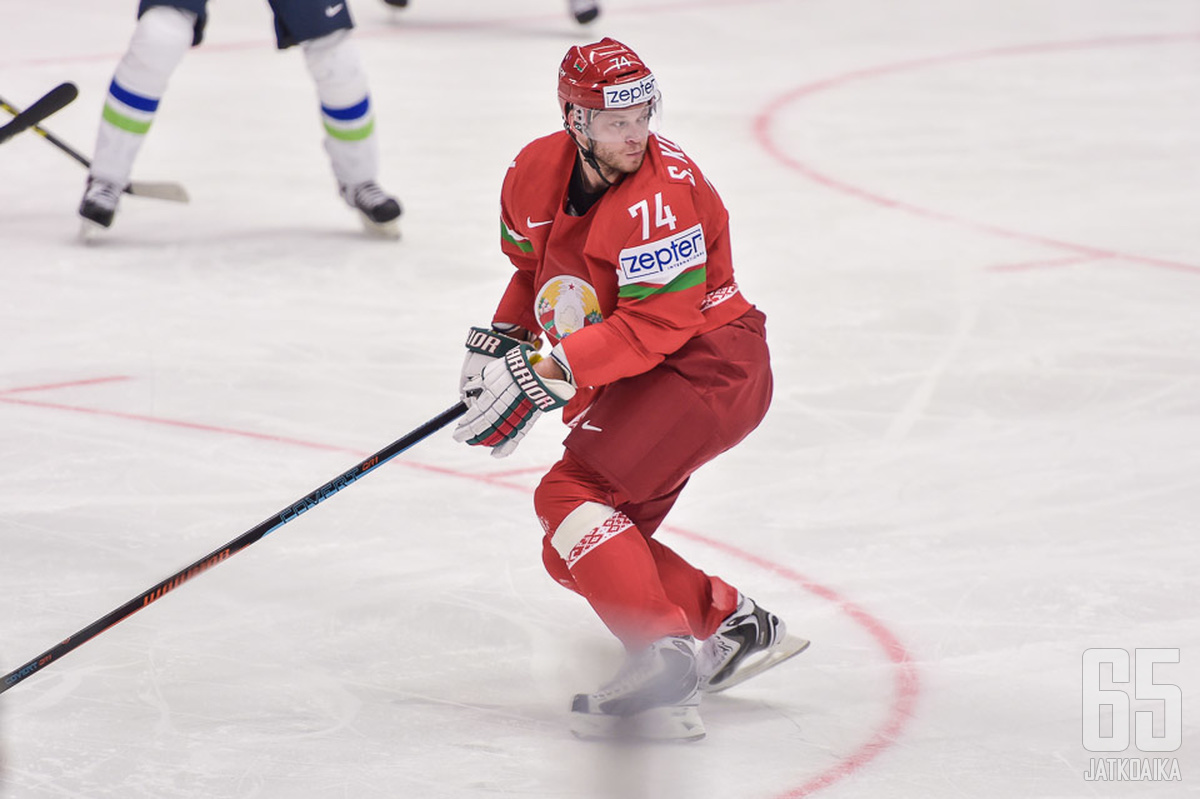 Valko-Venäjän Sergei Kostitsin oli tiistaina pelipäällä.