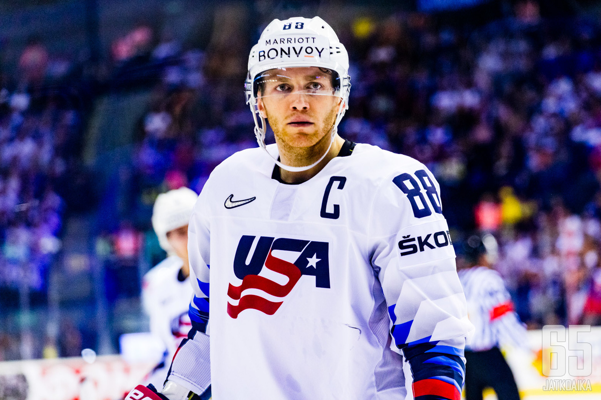 Patrick Kane on Yhdysvaltojen kapteeni Slovakiassa pelattavissa kisoissa.