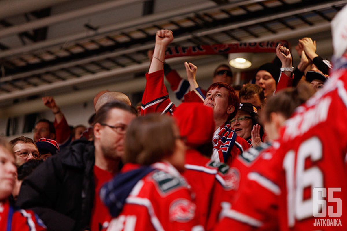 HIFK:n faneillalla oli vaihteeksi aihetta juhlaan.