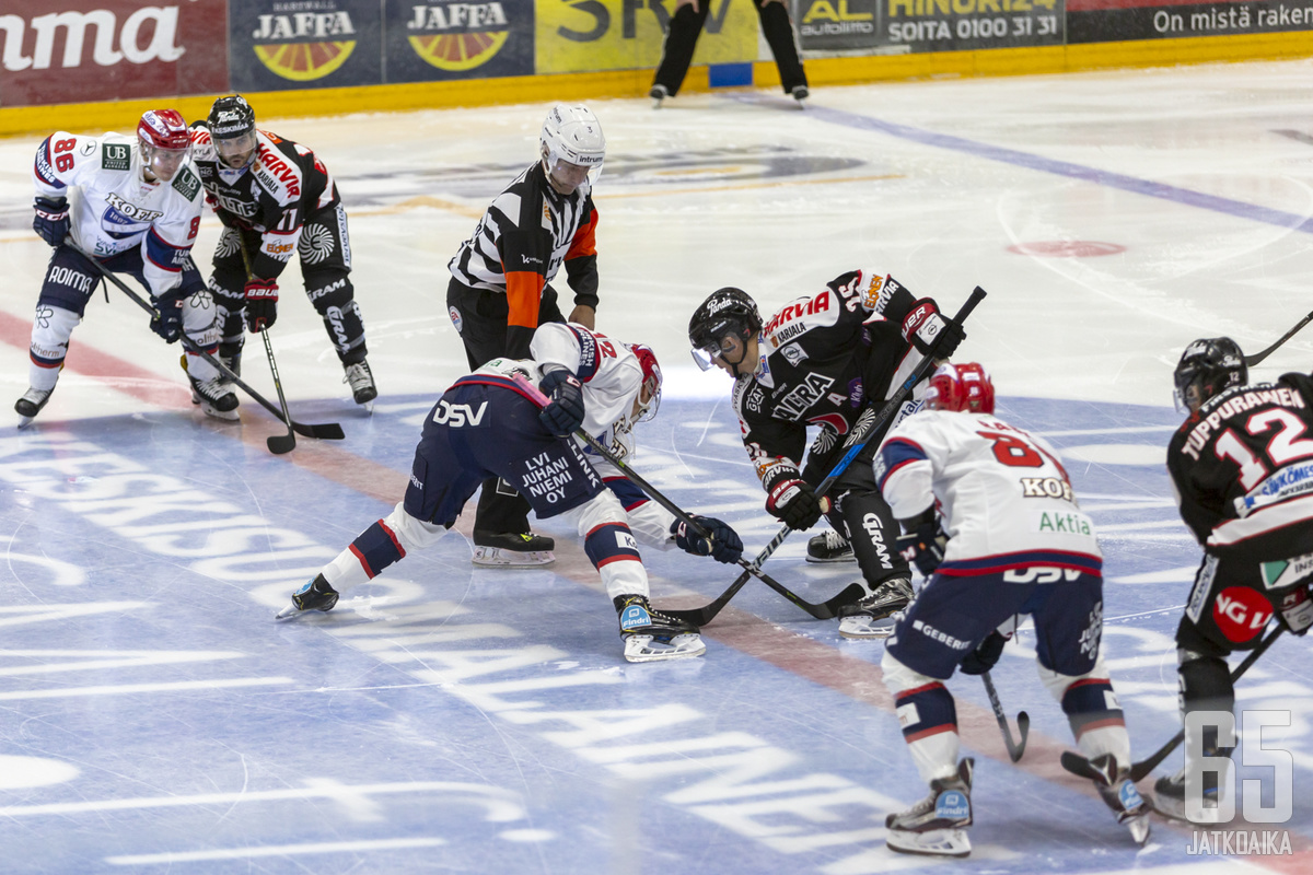 JYP ja HIFK taistelivat aina jatkoajalle asti.