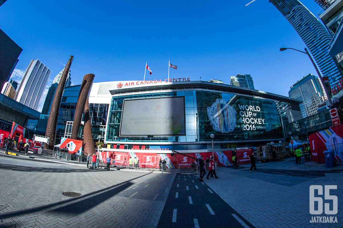 Toronton Scotiabank Arena (ent. Air Canada Centre) toimi vuoden 2016 World Cup -turnauksen päänäyttämönä. Arkistokuva.