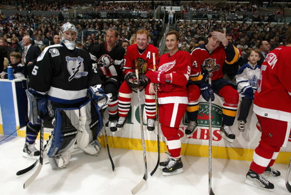 Nikolai Habibulin, Aleksei Žitnik, Aleksei Zamno ja Sergei Fjodorov olivat aikansa venäläisiä NHL-tähtiä.