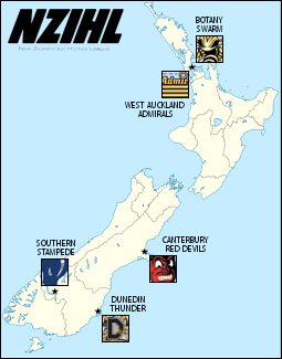 Uuden-Seelannin joukkuekartta.