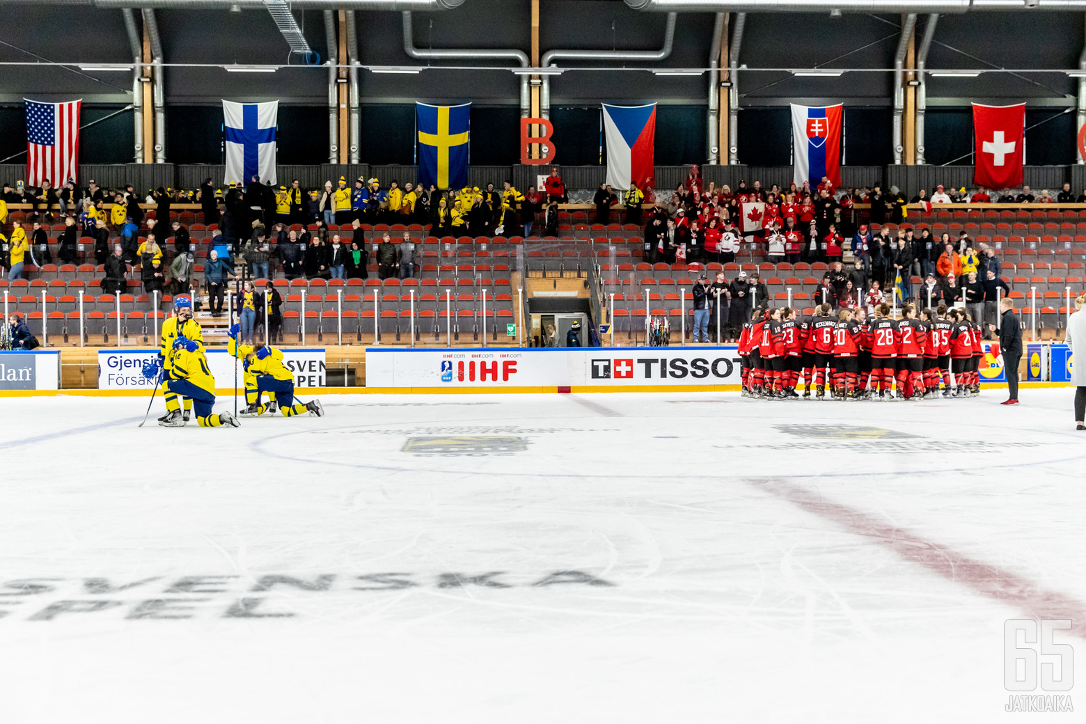 Tyttöjen MM-kisojen finaali Kanada - Ruotsi 15.1.2023, Östersund Arena, Östersund. (Kuva: Jari Mäki-Kuutti)